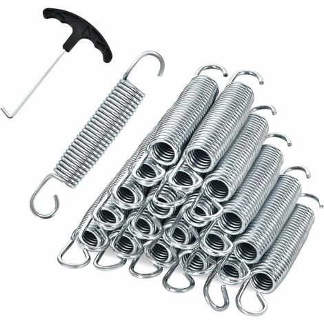 COSTWAY 20 Muelles para Cama Elástica 140mm, Muelles de Repuesto Resistentes en Acero Galvanizado para Trampolín φ244cm 305cm 366cm 427cm
