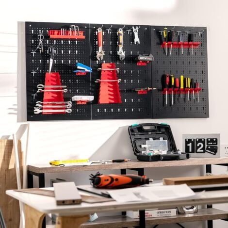 Organizador herramientas de pared 25 accesorios negro