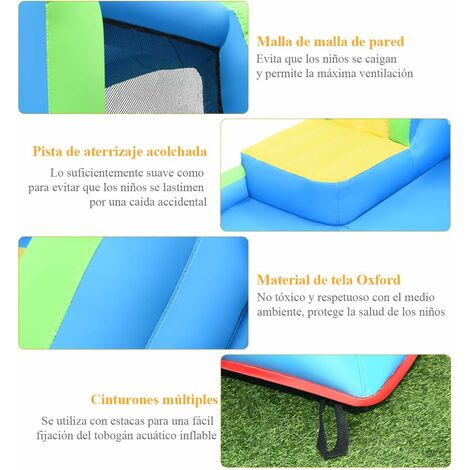 COSTWAY Castillo Hinchable para Niños con Tobogán Acuático, 465 x 345 x 242 Castillo Inflable, Colchoneta Hinchable Niños de 3-12 años (con soplador de 950W COSTWAY Castillo Hinchable para Niños con Tobogán Acuático, 465 x 345 x 242 Castillo Inflable, Colchoneta Hinchable Niños de 3-12 años (con soplador de 950W