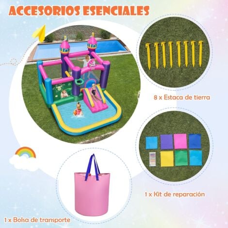 COSTWAY Castillo Hinchable Para Niños Con Piscina/Tobogán Portátil ...