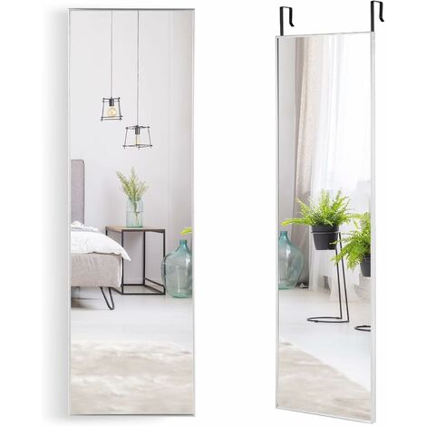 Espejos de pared para baño, espejo de baño redondo, espejo suspendido con  marco de metal y brazo montado en el techo Espejos colgantes verticales de
