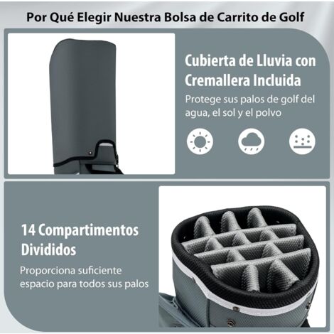 COSTWAY Bolsa de Golf con 14 Divisores, Bolsa Ligera para Carro de