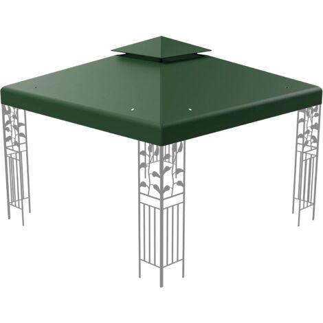 COSTWAY Toldo de Recambio para Cenador de 2 Pisos de 300 cm x 300 cm, Toldo con Hebillas de Aluminio, Ganchos y Cierres de Velcro, Cubierta de Carpa Cuadrada, Cubierta de Pabellón de Poliéster (Verde (1/5)