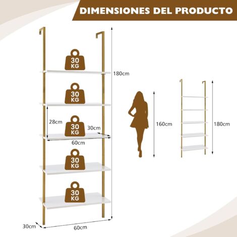 COSTWAY Estantería Flotante de 2 Niveles con Toallero, Estante Colgante de  Almacanamiento con Estructura de Metal