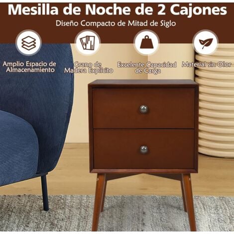  Mesita de noche moderna con cajones, mesita de noche negra para  dormitorio, mesita de noche de madera con cajones, mesita de noche adecuada  para sala de estar, salón y oficina, mesa