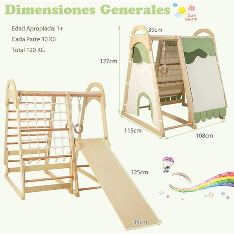 Parque Infantil Interior para Niños 6 en 1 Conjunto de Juguetes de