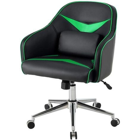 Silla de oficina ergonómica, silla de escritorio – Altura ajustable, piel  sintética, silla de escritorio de oficina en casa, silla giratoria de malla