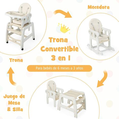 Trona para niños 4 en 1, portátil, asiento de alimentación para bebés