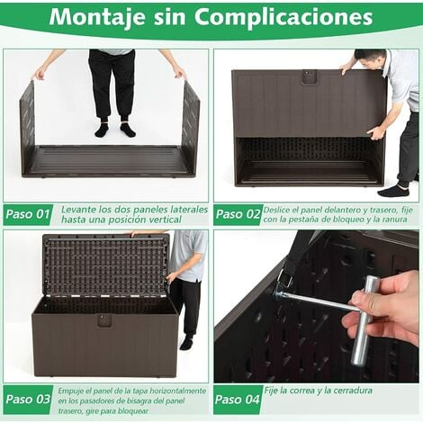 COSTWAY Arcón Jardin Exterior 400L, Baúl de Almacenamiento, Baúl