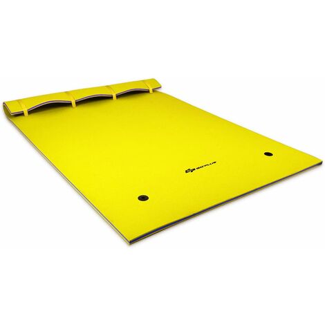 COSTWAY Alfombra Flotante, Tumbona de Agua, Alfombra Flotante no necesita inflar, Hamaca de Agua Cama de Agua Flotante, 270 x 180 x 3.5cm Amarillo