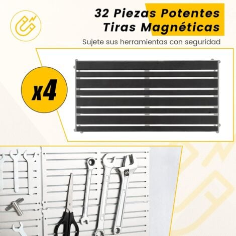 COSTWAY Organizador de Herramientas de Pared/Kit de Organización de  Herramientas Metal con 3 Paneles Perforados