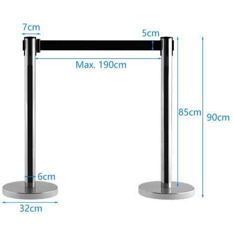 2 Piezas De Receptores Para Cinturón Retráctil - Accesorio Resistente Para Barreras De Control De Multitudes