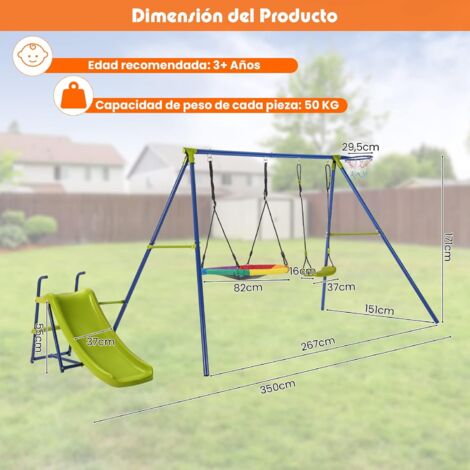 COSTWAY Juego Columpio Jardin Exterior en 1, Columpios