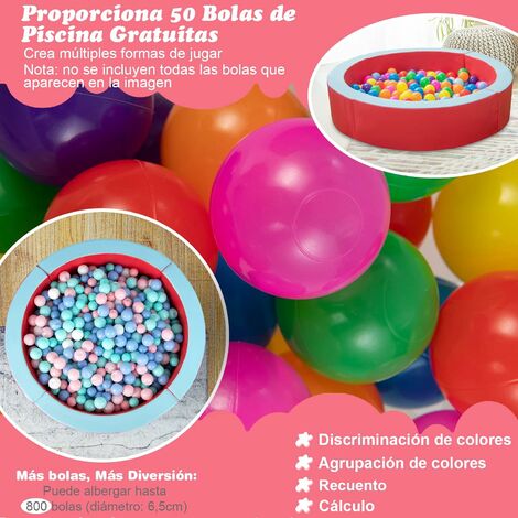 COSTWAY Piscina de Bolas para Bebe con 50 Bolas Coloridas, Piscina Redonda  de Bolas para Niños