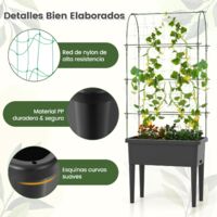 Macetero Elevado Con Enrejado Trepador Y Riego Automático Para Verduras Negro | Leroy Merlin