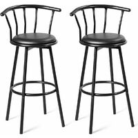 COSTWAY Juego de 2 Sillas de Bar Taburete Alto de Metal para Hogar Cocina Comedor Taburete Industrial