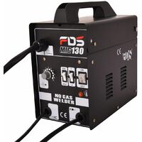Máquina de Soldadura FLUX Gas Inerte MIG 130 Electrodos Soldador (Negro)