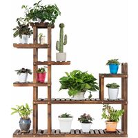 COSTWAY Soporte para Plantas de Madera Eestantería para Flores Estante Escalera de Macetas para Jardín Balcón Interior Exterior (7 Niveles)