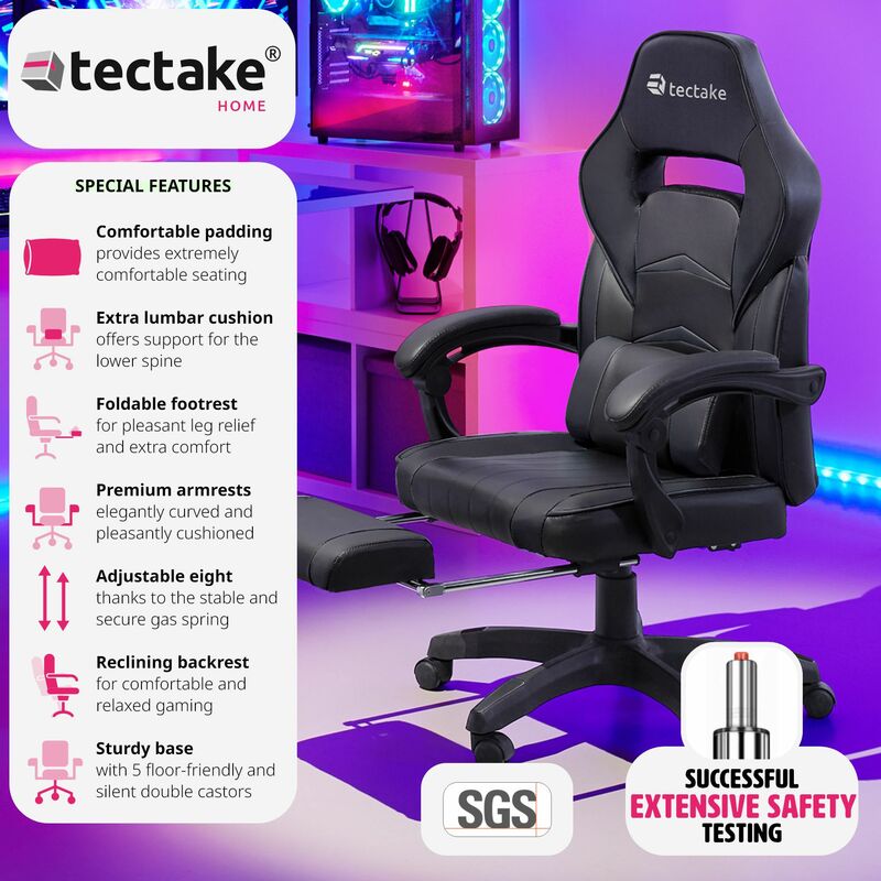 Gaming chair Comodo With footrest Racing office chair gaming