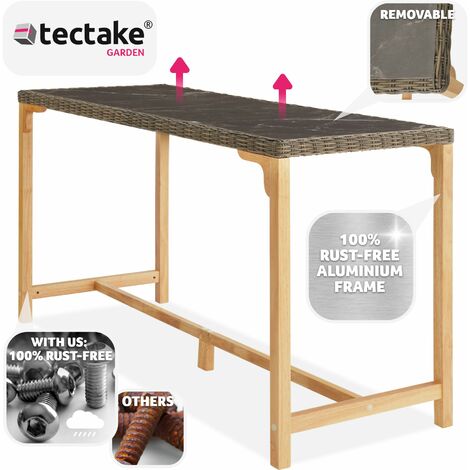 Garden Table Lovas - outdoor dining table, 161 x 64.5 x 99.5 cm - dining table, kitchen table, bar table - nature