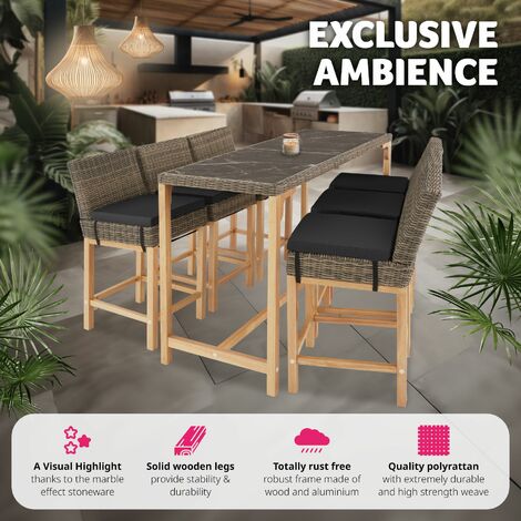 Garden Table Lovas - outdoor dining table, 161 x 64.5 x 99.5 cm - dining table, kitchen table, bar table - nature