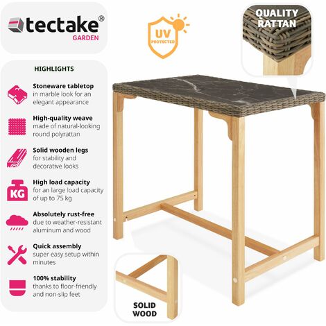Garden Table Kutina - outdoor dining table, 96 x 65 x 100 cm - dining table, kitchen table, bar table - nature