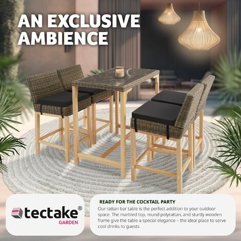 Garden Table Kutina - outdoor dining table, 96 x 65 x 100 cm - dining table, kitchen table, bar table - nature