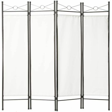 Room Divider Screen - 4-section privacy screen, foldable, 180 x 160 cm - room divider screen, partition wall, divider - white
