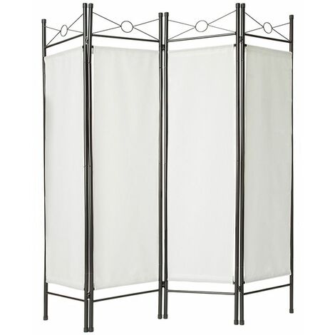 Room Divider Screen - 4-section privacy screen, foldable, 180 x 160 cm - room divider screen, partition wall, divider - white