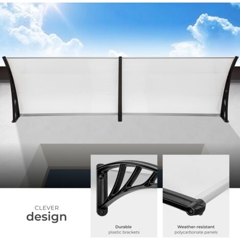Canopy Transparent - solid front door rain shelter - door canopy, awning, front door canopy - 200 cm