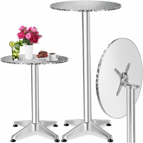 Bar table made of aluminium Ø60cm - bistro table, high table, tall table - 5.8 cm foldable - grey