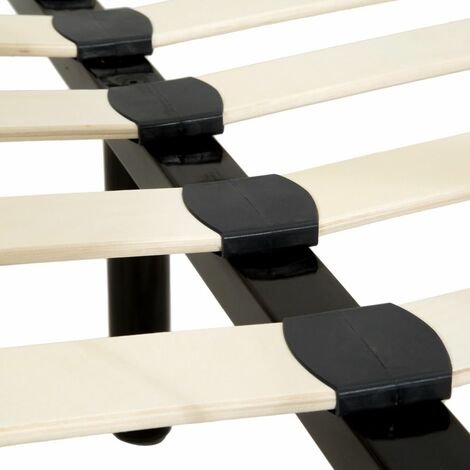 Metal bed frame with slatted base - king size bed, king size bed frame, bed frame - 200 x 180 cm black