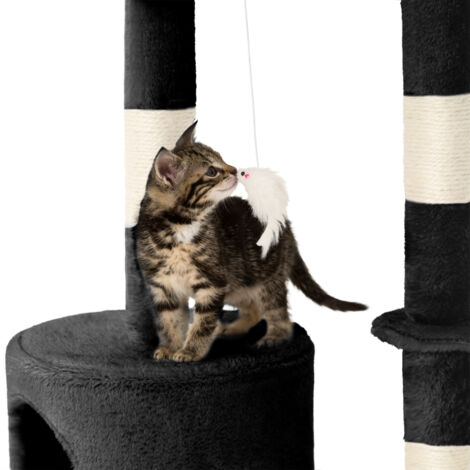 Cat Tree Dominik - 144 cm, sisal cat scratching post - cat scratching post, cat tower, scratching post - black