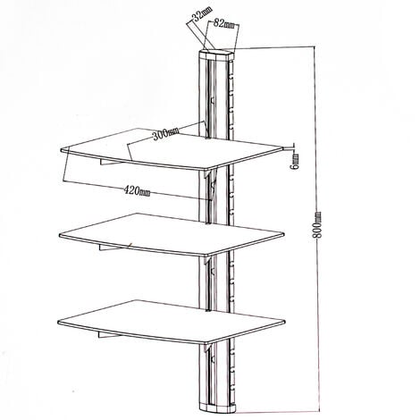 Floating shelves with 3 tiers model 3 - wall shelf, wall mounted shelf, hanging shelf