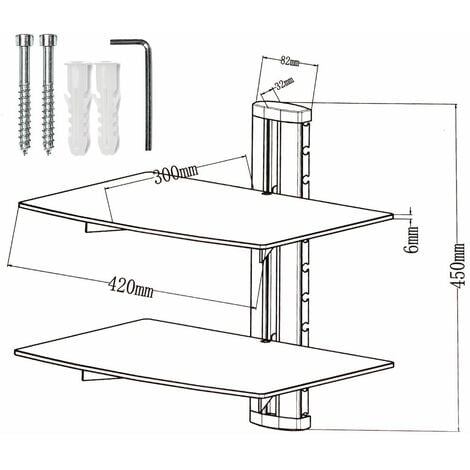 Floating shelves with 2 tiers model 3 - wall shelf, wall mounted shelf, hanging shelf