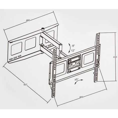 TV Bracket Wall Mount Double Arms Ultra Strong Stable Support LCD LED 32-55  Inch