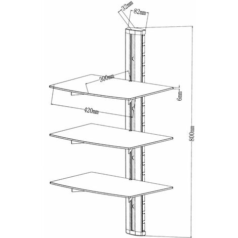 Floating shelves with 3 compartments model 1 - wall shelf, wall mounted shelf, hanging shelf