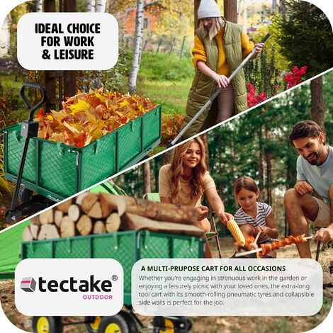 Garden Trolley - foldable side walls, padded handle, 550 kg load capacity - garden cart, beach trolley, trolley cart