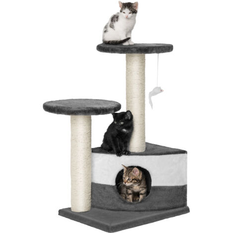 Cat Tree Tommy - 71 cm, sisal cat scratching post - cat scratching post, cat tower, scratching post - grey/white