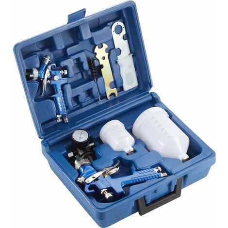 Paint Spray Guns Set of 2 - HVLP, 0.8 and 1.3 mm nozzle, case included - paint spray gun, spray paint, car spray paint