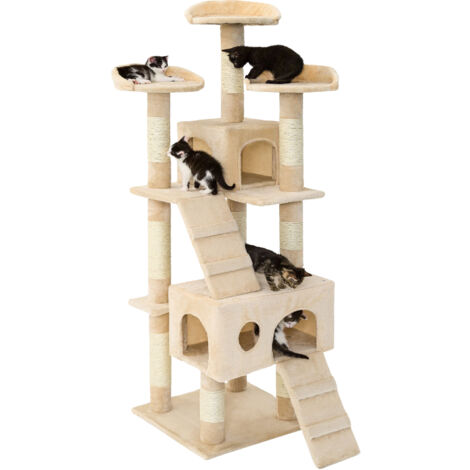 Cat Tree Mogli - 170 cm, sisal cat scratching post - cat scratching post, cat tower, scratching post - beige