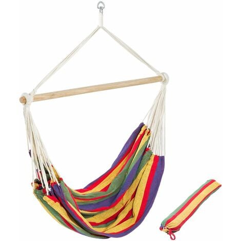 Hammock XXL colourful incl. storage bag - garden hammock, hammock chair, camping hammock - colourful