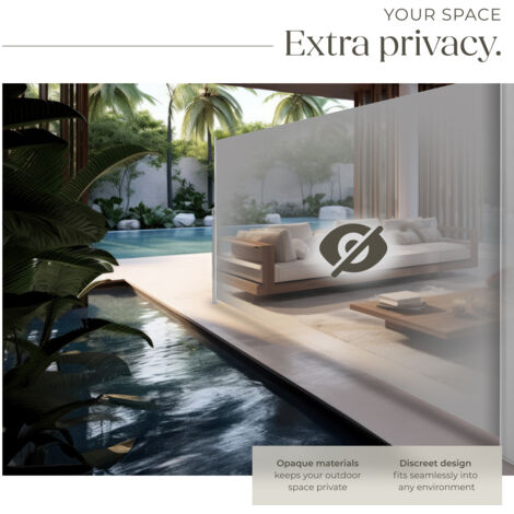 Garden Privacy Screen - retractable side awning - privacy screen, garden privacy screen, patio awning - 200 x 300 cm grey