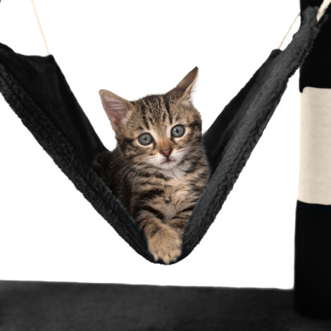 Cat Tree Stokeley - 141 cm, sisal cat scratching post - cat scratching post, cat tower, scratching post - black