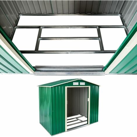 Shed with Gable Roof - steel, foundation included, 214 x 130 x 185 cm - garden shed, metal shed, tool shed - green