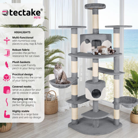 Cat Tree Fippi - 201 cm, sisal cat scratching post - cat scratching post, cat tower, scratching post - grey/white