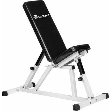 Incline weight bench - weights bench, gym bench, workout bench - black/white