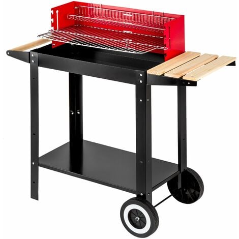 BBQ - cart with 2 wheels, practical windbreak - charcoal grill, barbecue, charcoal bbq
