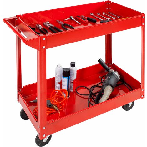 Tool Trolley Set of 2 - with 2 shelves, wheels, push handle - heavy ...