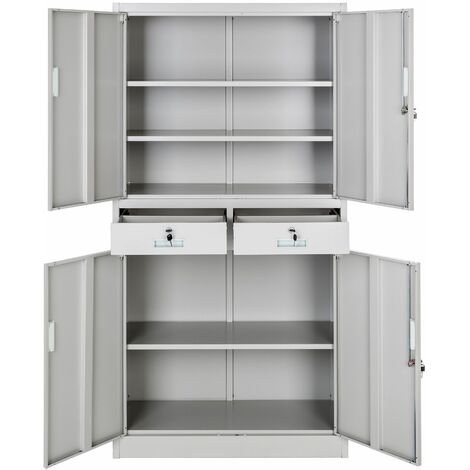 90cm Steel Filing Cabinet 3 Layer Lockable Cupboard Office/Home File Storage UK 